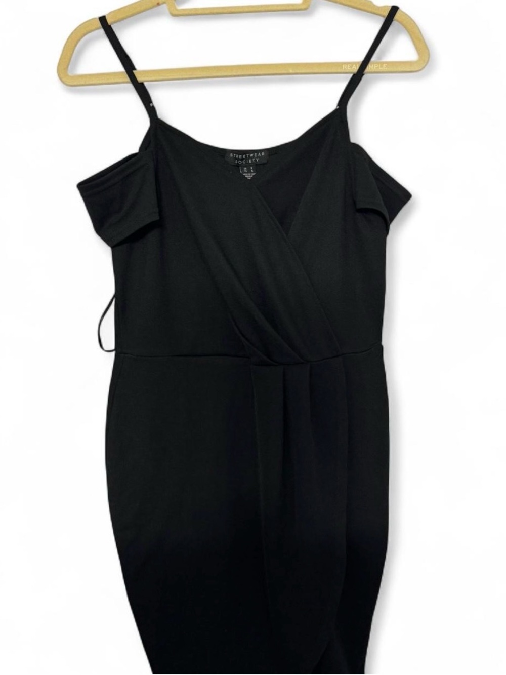 Streetwear Society Black One-Shoulder Slip Dress